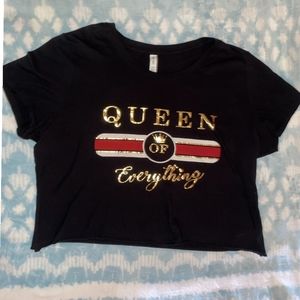 Queen Of Everything Black Croptop